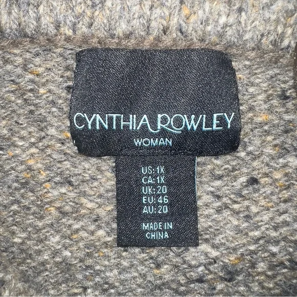 Cynthia Rowley Chunky Knit Scalloped Hem Wool Blend Sweater - SZ: 1X - Picture 5 of 6